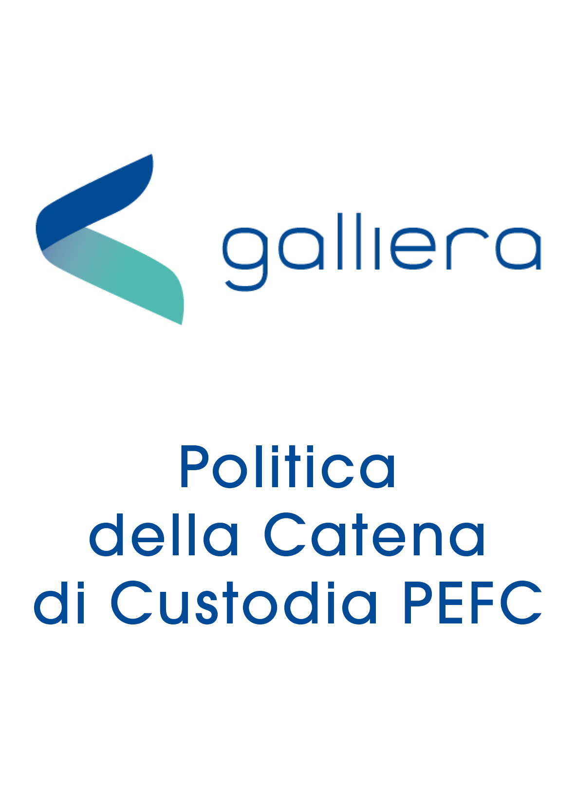 Politica della Catena di Custodia PEFC